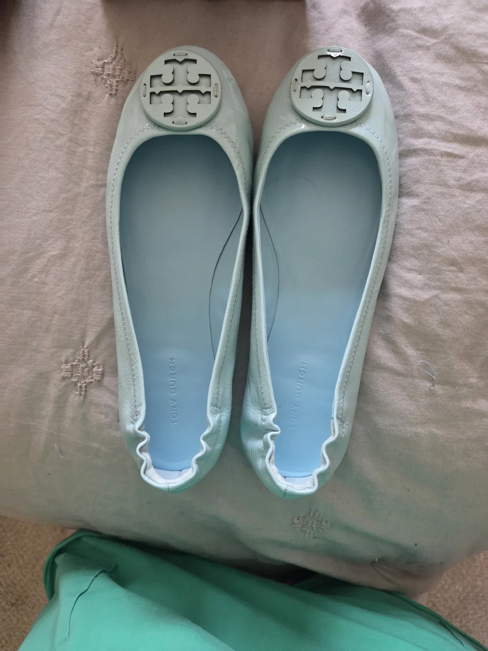 Tory Burch Light Blue Leather Ballet Flats - Picture 3 of 8